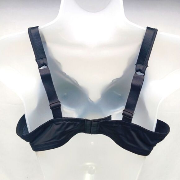 Women's 44B Playtex 4513 Secrets Side Smoothing Embroidered Underwire Bra Black - Picture 3 of 6